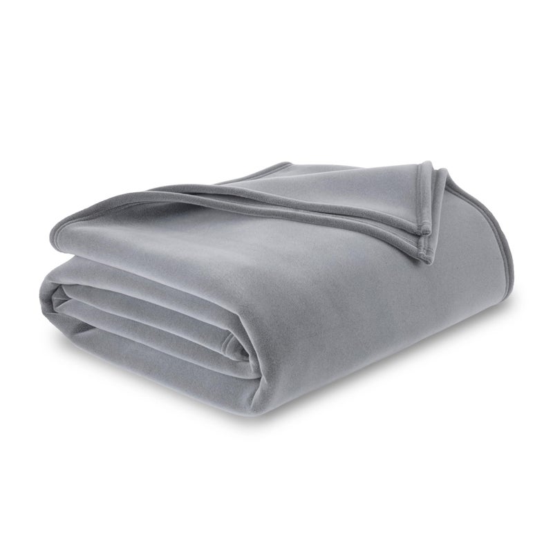 Vellux 1B07055 Original Insulating Core Hotel Style Solid blanket Machine Washable Soft Cozy Warm Pet Friendly Bed Sofa Blankets, Twin, Grey - Image 1